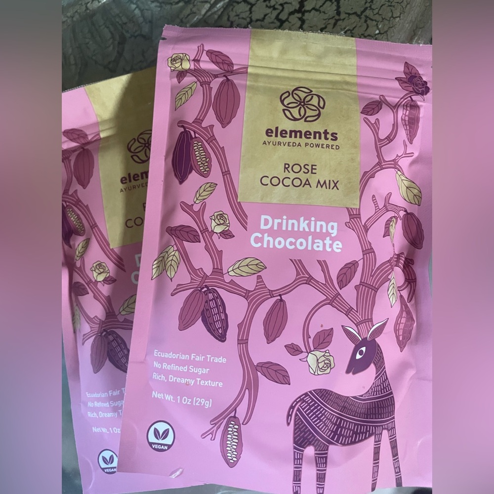 Ayurvedic hot cocoa with rose essential oil
